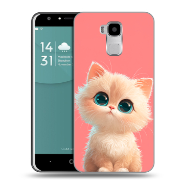 Пластиковый чехол на Doogee Y6 с принтом Розовый котенок