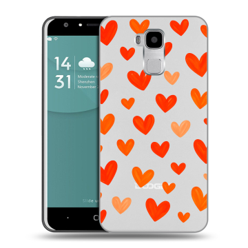 Пластиковый чехол на Doogee Y6 с принтом Сердечки
