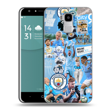 Пластиковый чехол на Doogee Y6 с принтом Man City Манчестер Сити