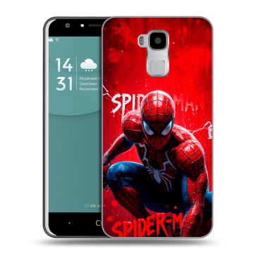 Пластиковый чехол на Doogee Y6 с принтом Spiderman Человек паук Пластиковый чехол на Doogee Y6 с принтом Spiderman Человек паук
