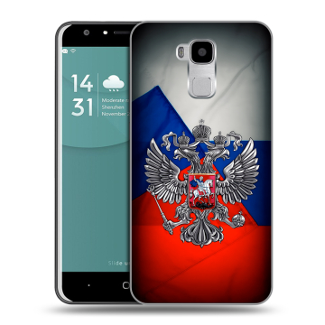 Пластиковый чехол на Doogee Y6 с принтом Флаг России Пластиковый чехол на Doogee Y6 с принтом Флаг России