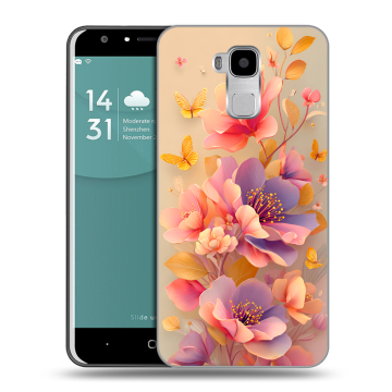Пластиковый чехол на Doogee Y6 с принтом Цветы и бабочки