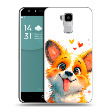 Пластиковый чехол на Doogee Y6 с принтом корги Пластиковый чехол на Doogee Y6 с принтом корги