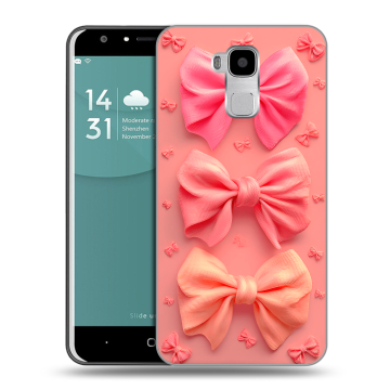 Пластиковый чехол на Doogee Y6 с принтом Розовые бантики