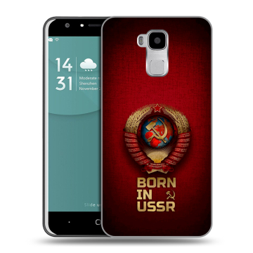 Пластиковый чехол на Doogee Y6 с принтом Флаг Герб СССР
