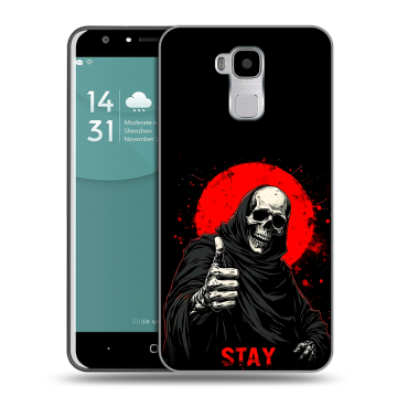 Пластиковый чехол на Doogee Y6 с принтом смешной скелет