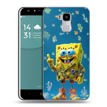 Пластиковый чехол на Doogee Y6 с принтом Спанч боб Спанчбоб