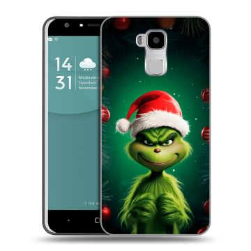 Пластиковый чехол на Doogee Y6 с принтом Гринч Новый год Рождество