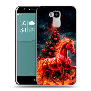 Пластиковый чехол на Doogee Y6 с принтом Новый год