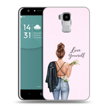 Пластиковый чехол на Doogee Y6 с принтом женский Пластиковый чехол на Doogee Y6 с принтом женский