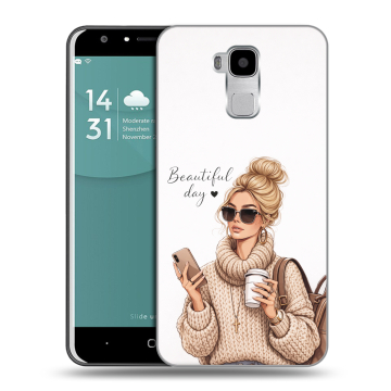 Пластиковый чехол на Doogee Y6 с принтом женский Пластиковый чехол на Doogee Y6 с принтом женский