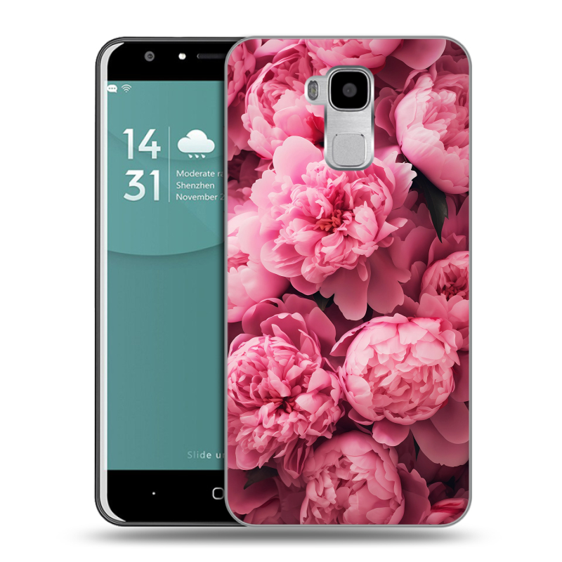 Пластиковый чехол на Doogee Y6 с принтом цветы пионы Пластиковый чехол на Doogee Y6 с принтом цветы пионы