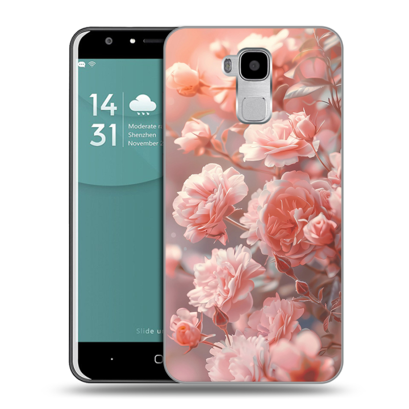 Пластиковый чехол на Doogee Y6 с принтом Розовые розы Пластиковый чехол на Doogee Y6 с принтом Розовые розы
