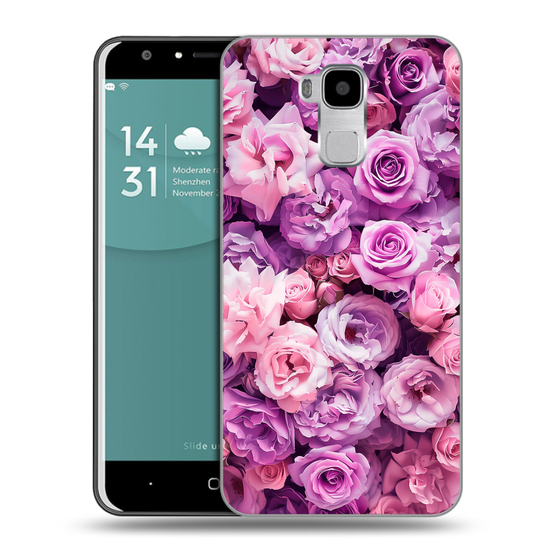 Пластиковый чехол на Doogee Y6 с принтом лавандовые розы Пластиковый чехол на Doogee Y6 с принтом лавандовые розы
