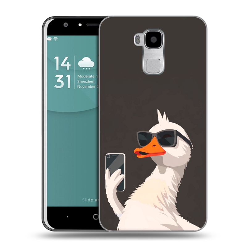 Пластиковый чехол на Doogee Y6 с принтом утка в очках Пластиковый чехол на Doogee Y6 с принтом утка в очках