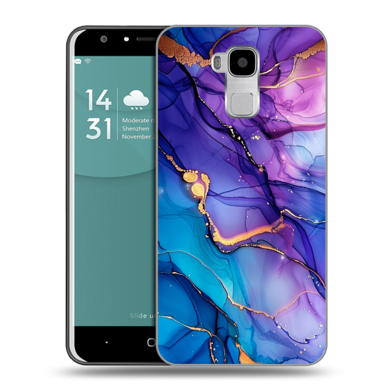 Пластиковый чехол на Doogee Y6 с принтом синий мрамор Пластиковый чехол на Doogee Y6 с принтом синий мрамор