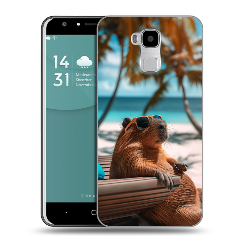 Пластиковый чехол на Doogee Y6 с принтом Капибара Пластиковый чехол на Doogee Y6 с принтом Капибара