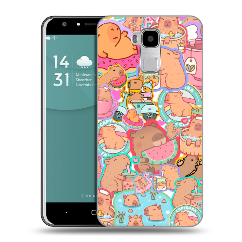 Пластиковый чехол на Doogee Y6 с принтом капибары Пластиковый чехол на Doogee Y6 с принтом капибары