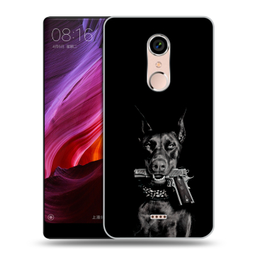 Силиконовый чехол на BQ Strike Selfie Max с принтом Доберман и пистолет Силиконовый чехол на BQ Strike Selfie Max с принтом Доберман и пистолет