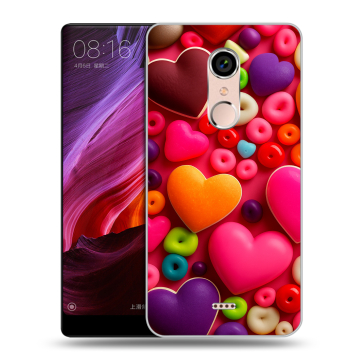 Силиконовый чехол на BQ Strike Selfie Max с принтом Сердечки Силиконовый чехол на BQ Strike Selfie Max с принтом Сердечки