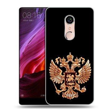 Силиконовый чехол на BQ Strike Selfie Max с принтом Герб России золотой