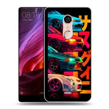 Силиконовый чехол на BQ Strike Selfie Max с принтом Гоночные машины