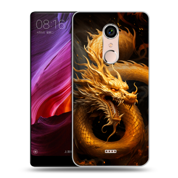 Силиконовый чехол на BQ Strike Selfie Max с принтом Золотой дракон