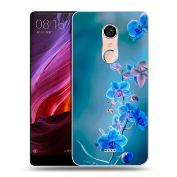 Силиконовый чехол на BQ Strike Selfie Max с принтом Голубые цветы