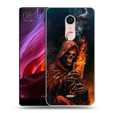 Силиконовый чехол на BQ Strike Selfie Max с принтом Скелет и карты