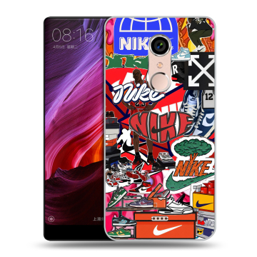 Силиконовый чехол на BQ Strike Selfie Max с принтом Найк Nike яркий
