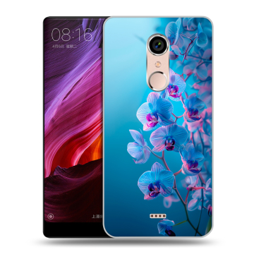 Силиконовый чехол на BQ Strike Selfie Max с принтом голубые орхидеи