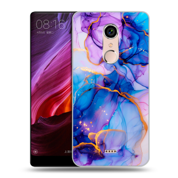 Силиконовый чехол на BQ Strike Selfie Max с принтом синий мрамор