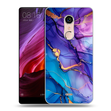 Силиконовый чехол на BQ Strike Selfie Max с принтом синий мрамор