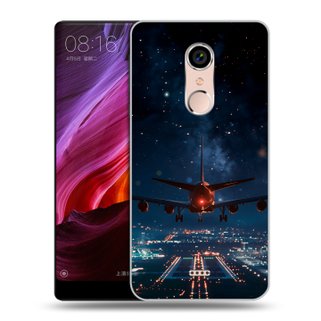 Силиконовый чехол на BQ Strike Selfie Max с принтом самолет