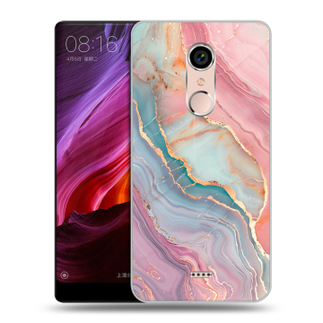 Силиконовый чехол на BQ Strike Selfie Max с принтом розовый мрамор