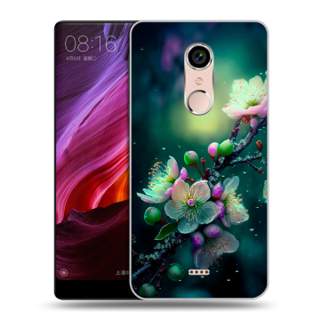 Силиконовый чехол на BQ Strike Selfie Max с принтом Цветы и мрамор