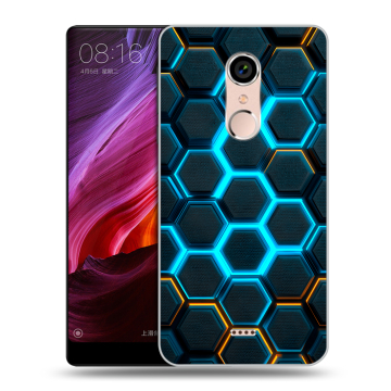 Силиконовый чехол на BQ Strike Selfie Max с принтом Неоновые соты