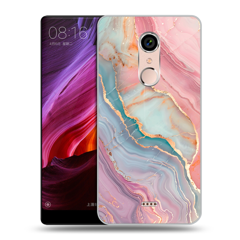 Силиконовый чехол на BQ Strike Selfie Max с принтом розовый мрамор Силиконовый чехол на BQ Strike Selfie Max с принтом розовый мрамор
