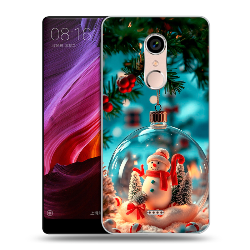 Силиконовый чехол на BQ Strike Selfie Max с принтом Новый год Силиконовый чехол на BQ Strike Selfie Max с принтом Новый год