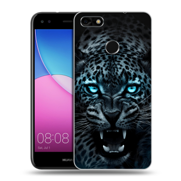 Силиконовый чехол на Huawei Nova Lite (2017) с принтом Темный леопард Силиконовый чехол на Huawei Nova Lite (2017) с принтом Темный леопард