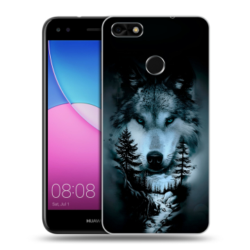 Силиконовый чехол на Huawei Nova Lite (2017) с принтом Лесной волк Силиконовый чехол на Huawei Nova Lite (2017) с принтом Лесной волк