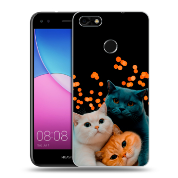 Силиконовый чехол на Huawei Nova Lite (2017) с принтом Кошки Силиконовый чехол на Huawei Nova Lite (2017) с принтом Кошки