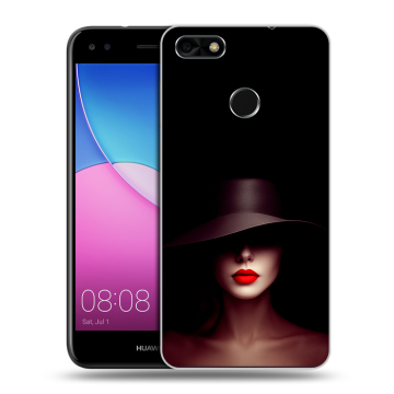 Силиконовый чехол на Huawei Nova Lite (2017) с принтом Девушка в шляпе