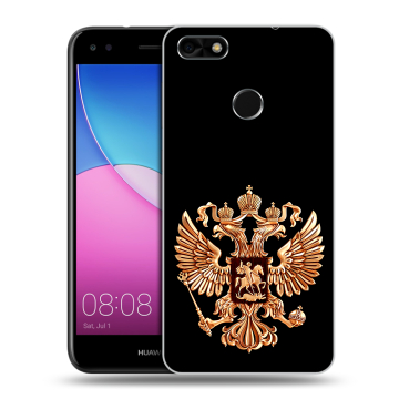 Силиконовый чехол на Huawei Nova Lite (2017) с принтом Герб России золотой