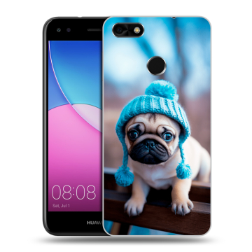 Силиконовый чехол на Huawei Nova Lite (2017) с принтом Мопс в шапке