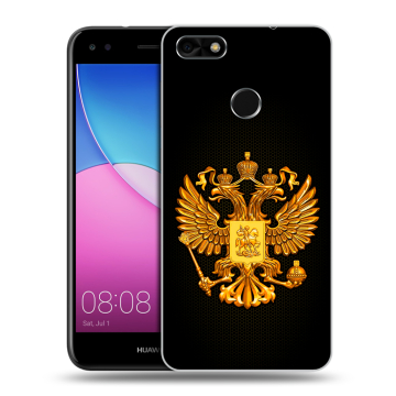 Силиконовый чехол на Huawei Nova Lite (2017) с принтом Герб России желтый