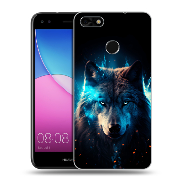 Силиконовый чехол на Huawei Nova Lite (2017) с принтом Волк ночной