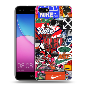 Силиконовый чехол на Huawei Nova Lite (2017) с принтом Найк Nike яркий