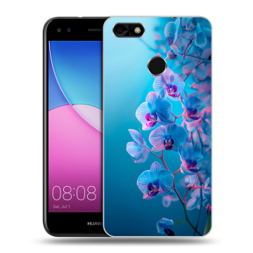 Силиконовый чехол на Huawei Nova Lite (2017) с принтом голубые орхидеи