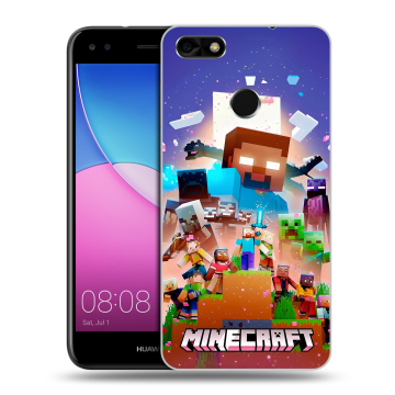 Силиконовый чехол на Huawei Nova Lite (2017) с принтом Майнкрафт Minecraft